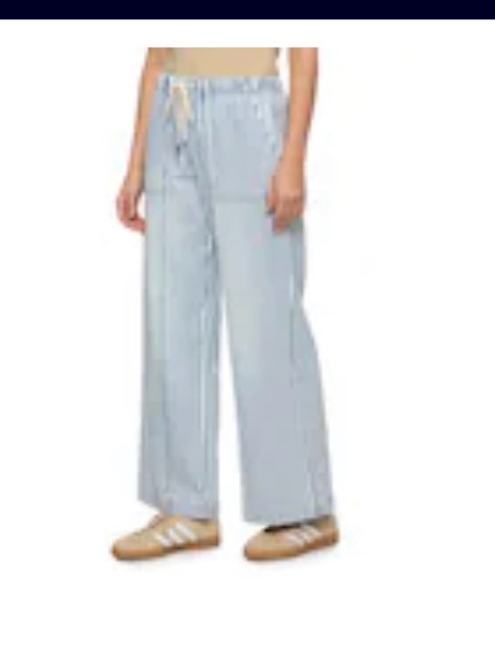 Flag & Anthem, Striped Wide-Leg Pants in Blue and White. Size Misses Large - Picture 5 of 7